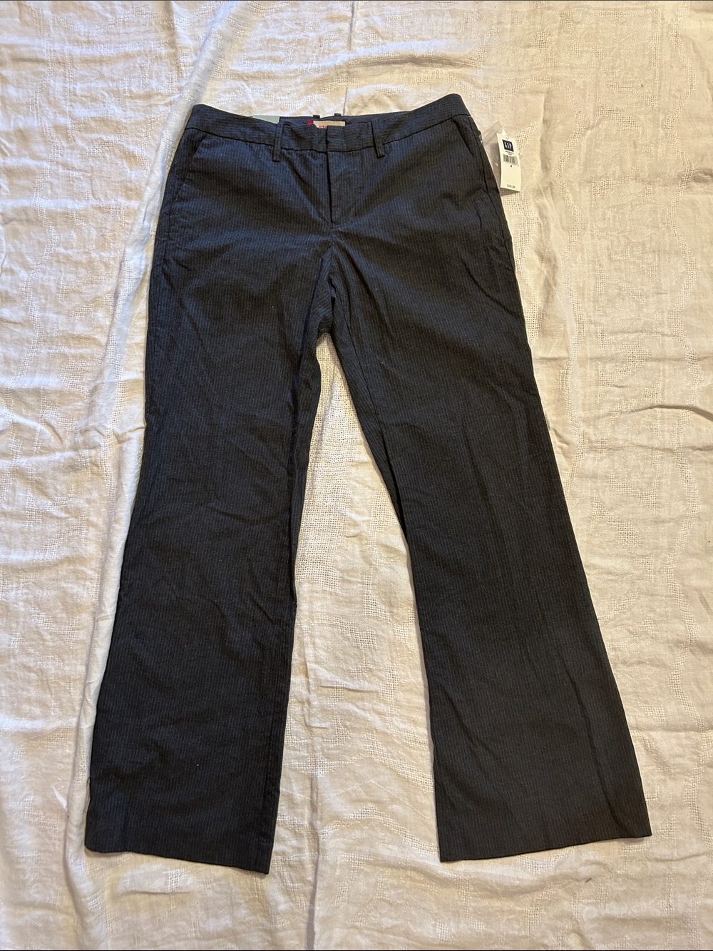 NEW GAP Woman’s Favorite Trouser Dark Charcoal Pinstripe Dress Pants Straight 8R